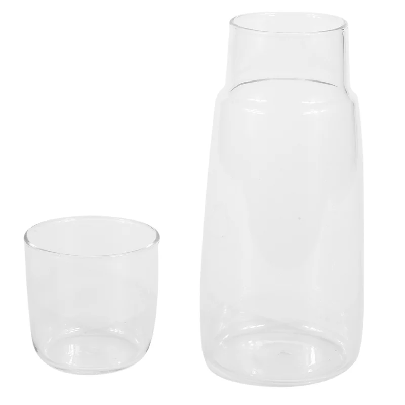 

L55A-Clear Bedside Water Carafe Set With Tumbler Glass For Bedroom Nightstand, Night Water Carafe With Glass, With Cup Set