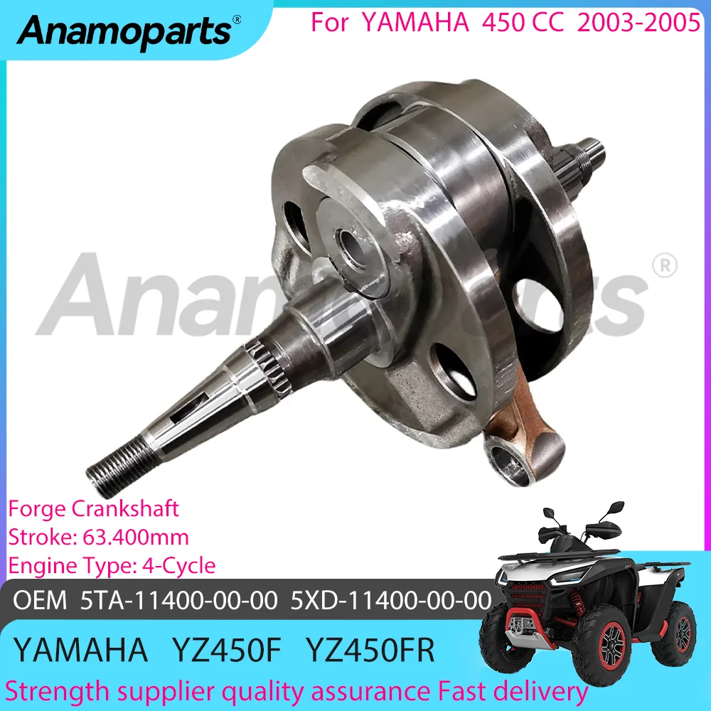 Motorcycle engine Crankshaft assembly parts for 2003-2005 YAMAHA YZ450F YZ 450 F 5XD-11400-01-00 5XD-11400-00-00