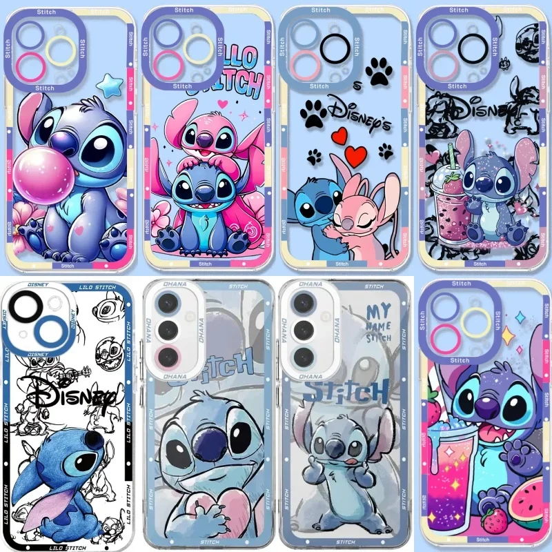 Cartoon Stitch Disney Casing For Samsung A57 A56 A17 A07 A55 A06 A15 A54 A53 A32 A34 A13 A14 A33 A26 A23 5G Trendy Clear Case