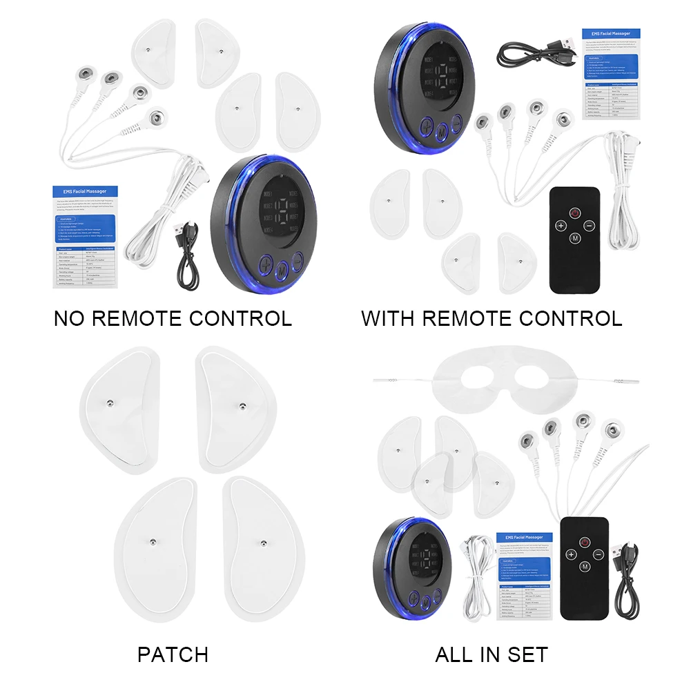 EMS 美顔器電流筋肉刺激装置 8 モード 19 レベルフェイシャルリフティングデバイス顔引き締めツール首顔用
