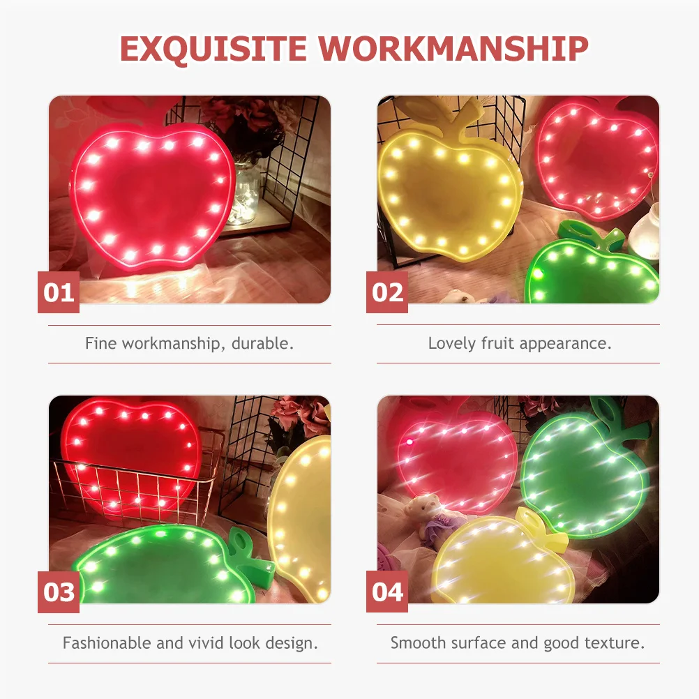 مصباح LED بجانب السرير يعمل بالطاقة على شكل فاكهة، ضوء ليلي على شكل تفاحة لغرفة النوم وغرفة المعيشة، أضواء تعمل بالطاقة #6