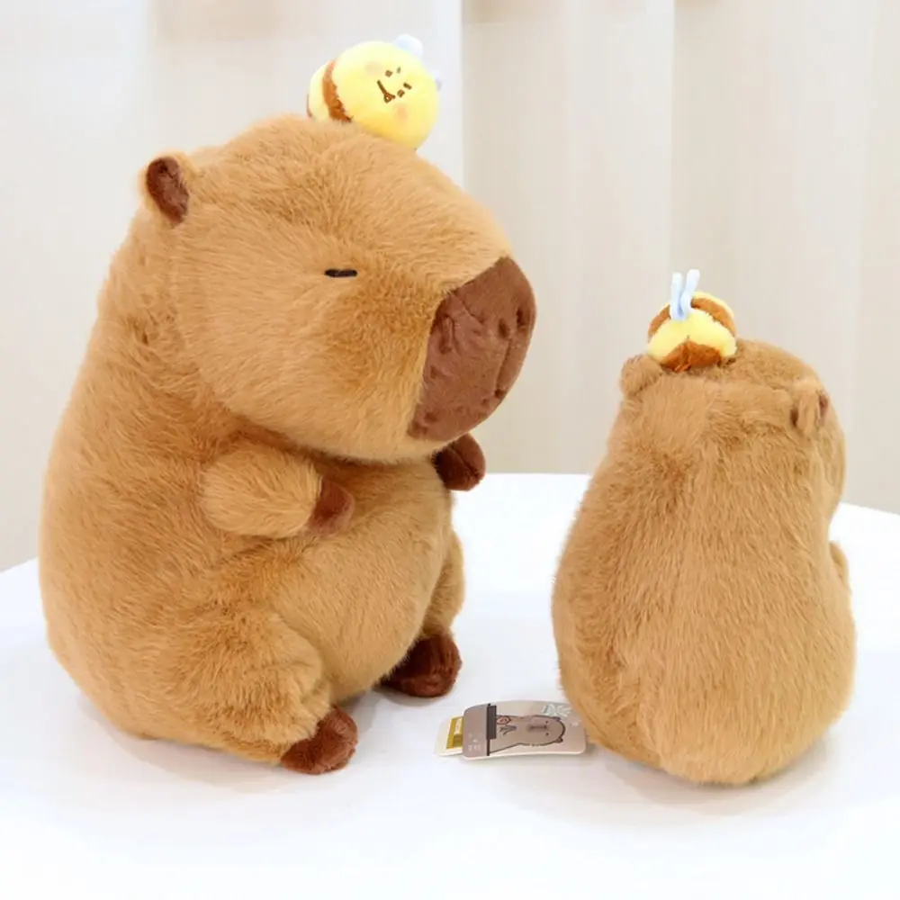 Tirar cuerda capibara abeja juguete de peluche simulación PP algodón Capibara Anime juguete esponjoso colección esponjosa muñeco de peluche capibara