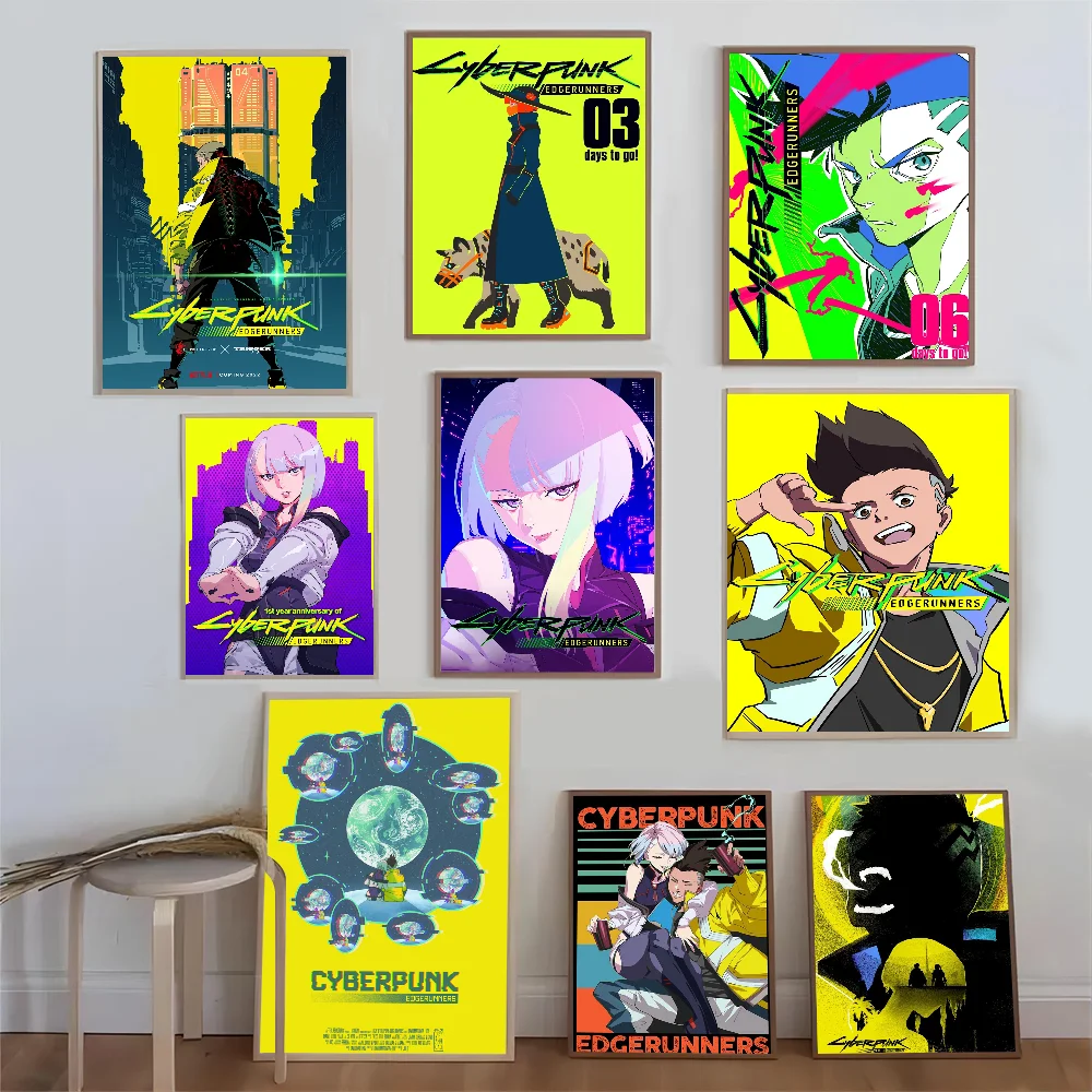 David and Valerie Cyberpunk Anime Anime Posters Sticky Whitepaper Sticker DIY Room Bar Cafe Kawaii Room Decor