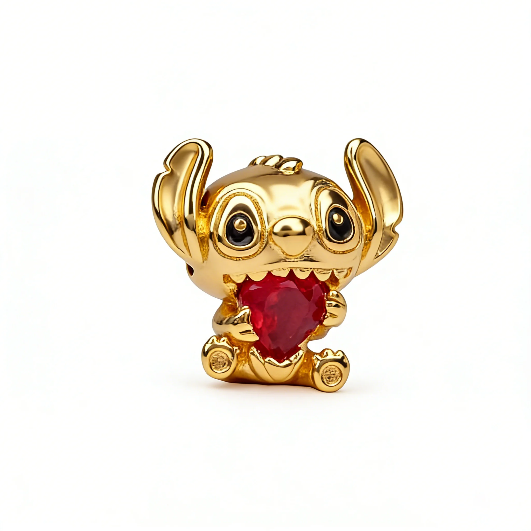 จี้ลูกปัดลายสติทช์จากดิสนีย์แบบใหม่ เหมาะสำหรับสร้อยข้อมือเงินแบบงู สร้อยคอ ลูกปัดสำหรับทำเครื่องประดับ DIY ของขวัญสำหรับผู้หญิง