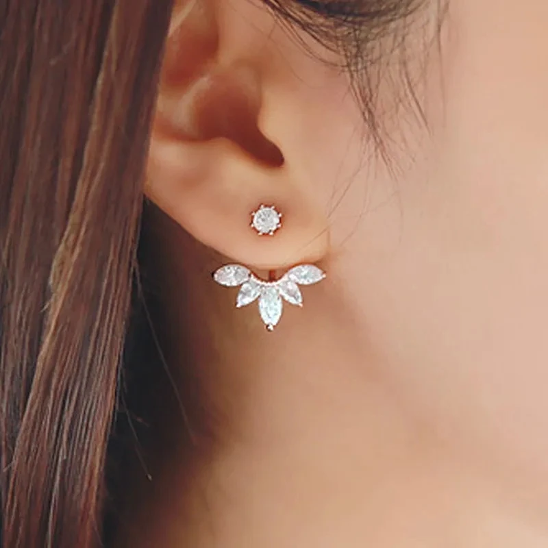 2023 New Crystal Flower Drop Earrings for Women Fashion Jewelry Rhinestones Earrings Gift for Party Best Friend