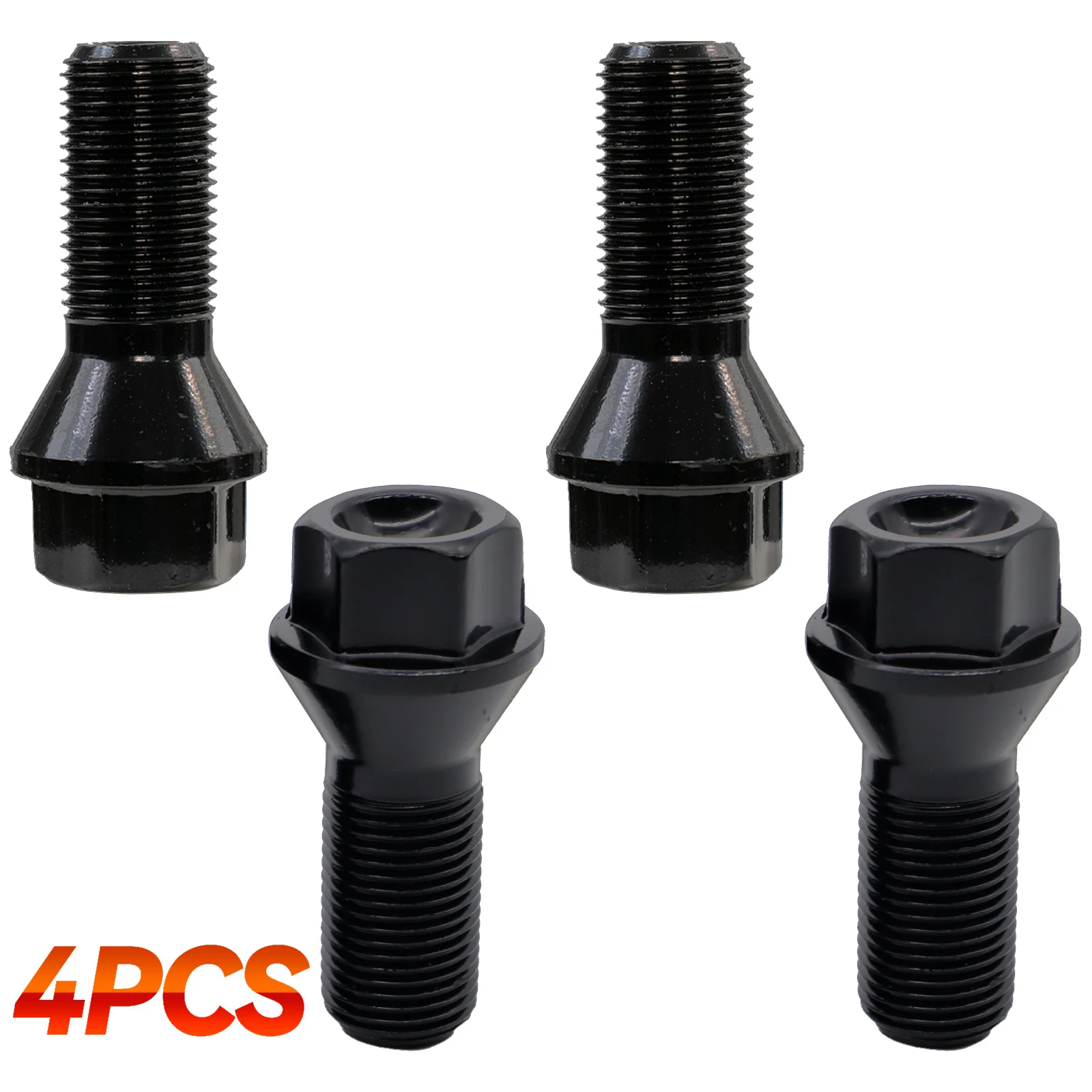 4 × For BMW X3 X5 X6 E70 E71 F20 F25 428i 528i M4 M5 Z4 Car Wheel Lug Bolts Nut Steel 36136781151 Black Car Standard Accessories