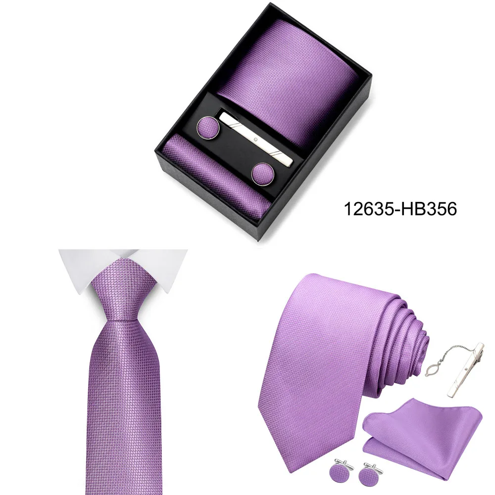 Heißer Verkauf Urlaub Geschenk Box Für Männer 8 cm Krawatte Taschentuch Manschettenknopf Clip Set Blau Druck Hochzeit Geschenk Fit Business – Detail 20