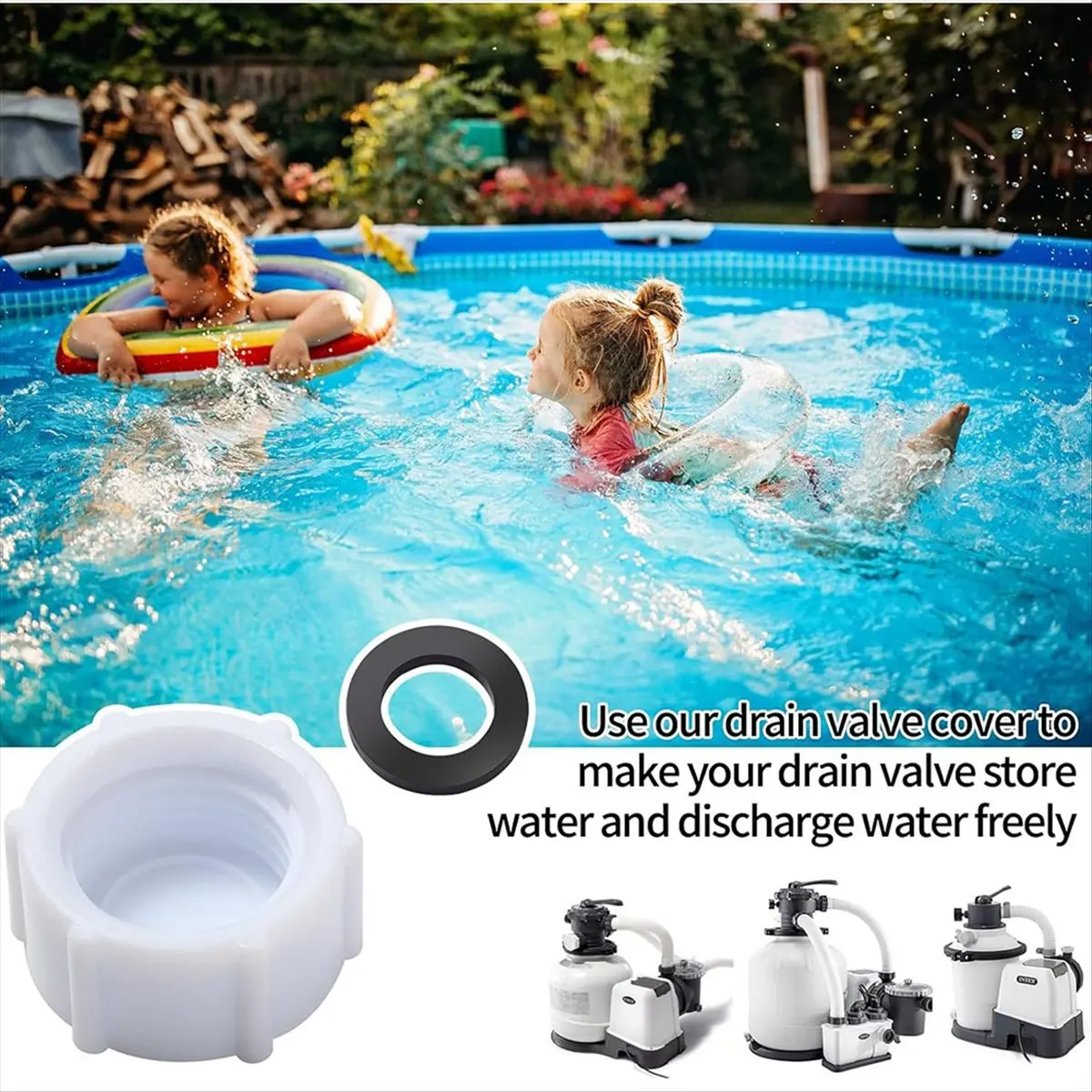 Sand Filter Drain Plug Replacement Valve Cap with O-Ring for 11456 Sand Filter Pump Pool Valve Parts-A49I - view 5