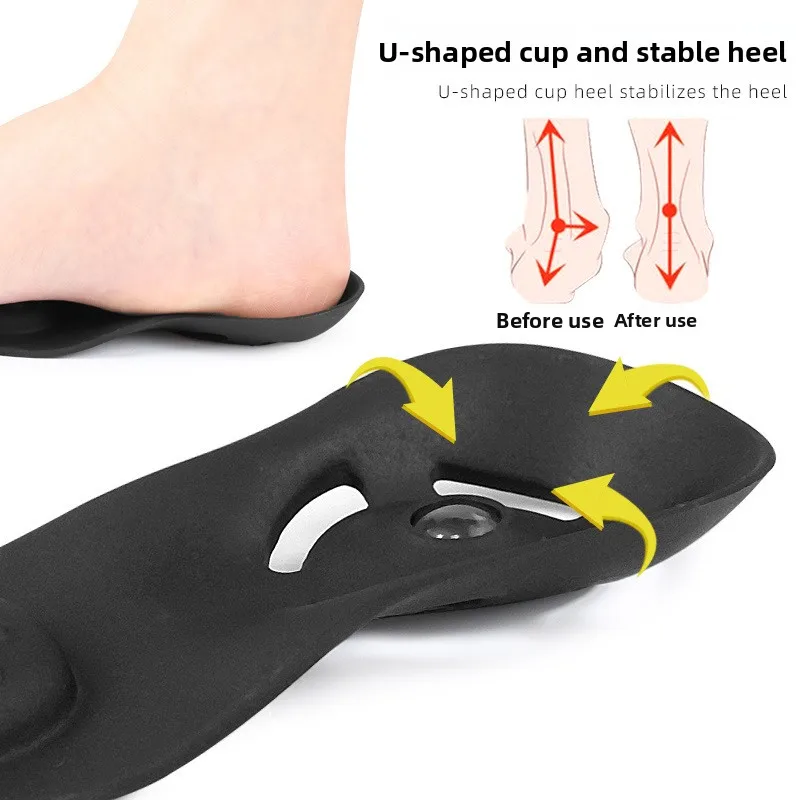 نصف وسادة على شكل قوس مغناطيسي، تدليك جسيمات، دعم قوس مسطح، وسادة مركزية للقدم، نعل داخلي وخارجي مثمن على شكل XO #4