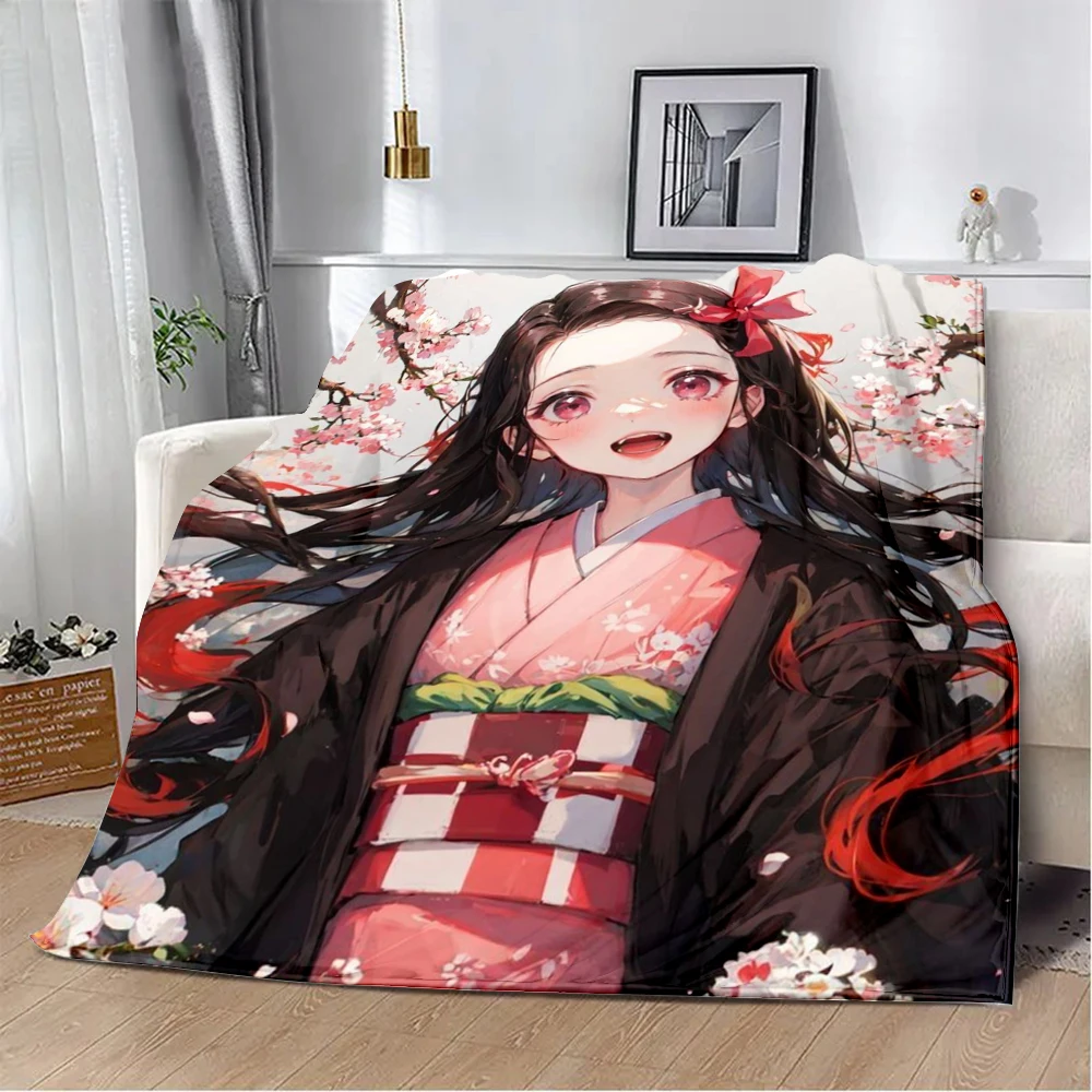 

Одеяло с принтом, одеяла для пикника, теплое, мягкое, одеяло Kawaii, Kamado Nezuko, удобное одеяло для дома, путешествий, подарка на день рождения