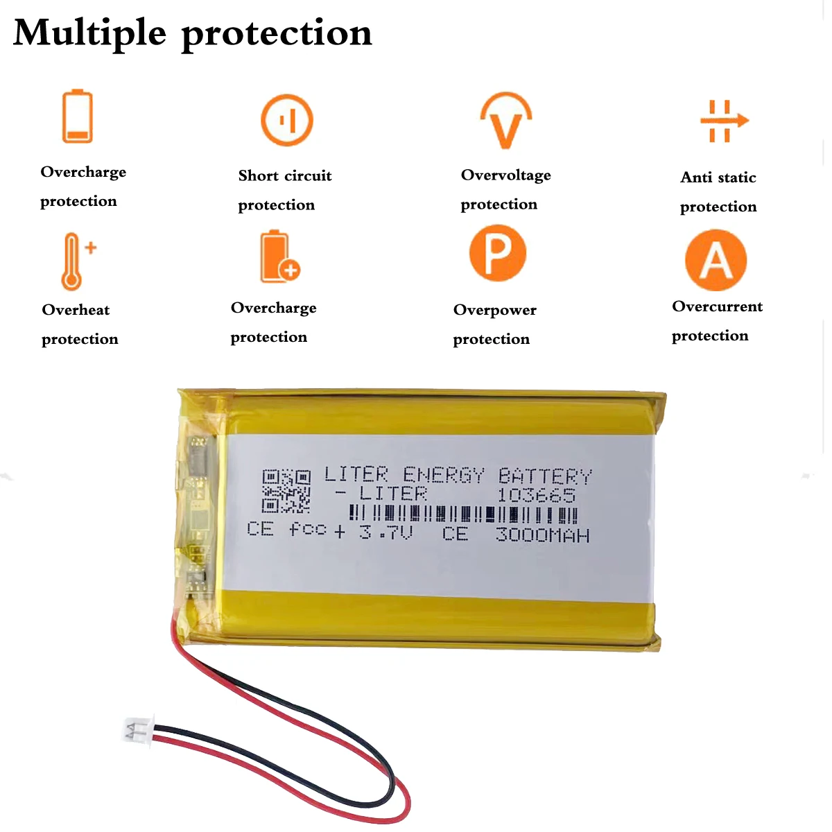 JST 1.25 mm Plug 103665 Lithium Polymer Battery 3.7V 3000mAh For Open source console Miyoo Mini Plus Game machine battery