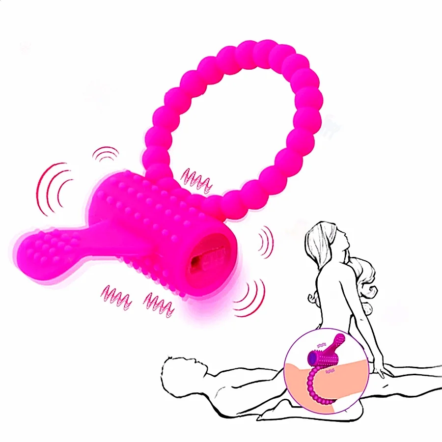 Silicone Tongue Penis Ring Vibrator Clit Stimulation Cockrings Vibrator Delay Ejaculation Vibrating Cock Ring Sex Toys For Man