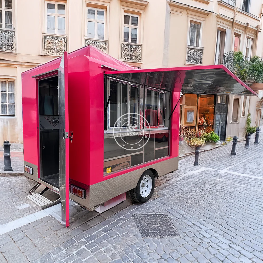 

Mobile Fast Food Trailer Fully Equipped Street Restaurant With Full Kitchen Hot Dog Cart Concession Catering Food Truck