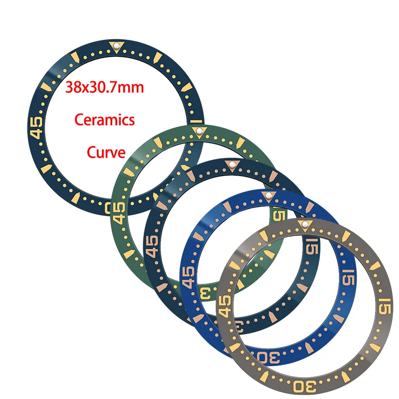 

38*30.6mm Ceramic Curve Bezel Insert Fit For Seiko SKX007 SRPD Watch Case NH35 NH36 Watch Ceramic Bezel Insert Ring