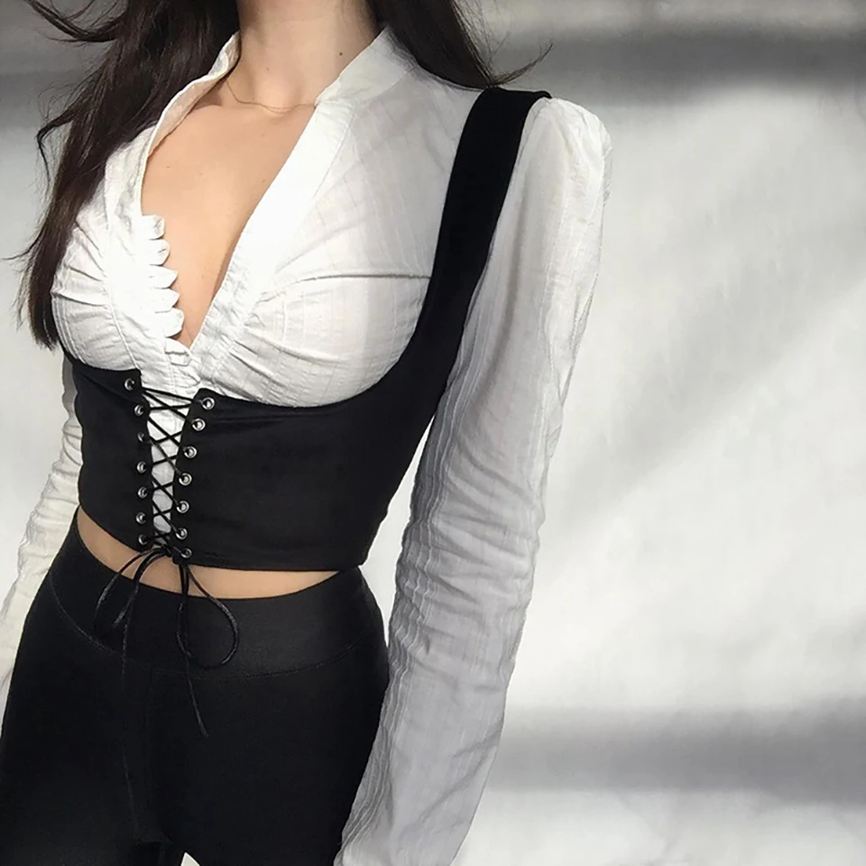 Velvet Lace Up Corset Bustier For Women Sexy Slim Cummerbunds Underbust Corset Waist Belt Spaghetti Strap Cami Crop Top