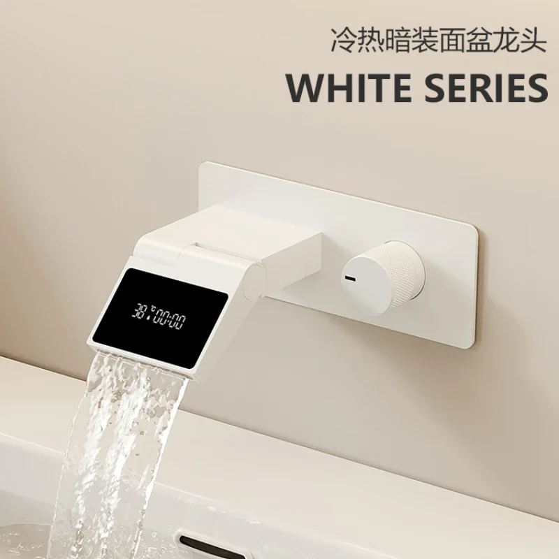 

Bathroom Accessories, Foldable Waterfall Digital Display, Concealed Bathroom Sink, Wall Mounted All Copper Hot and Cold Faucet