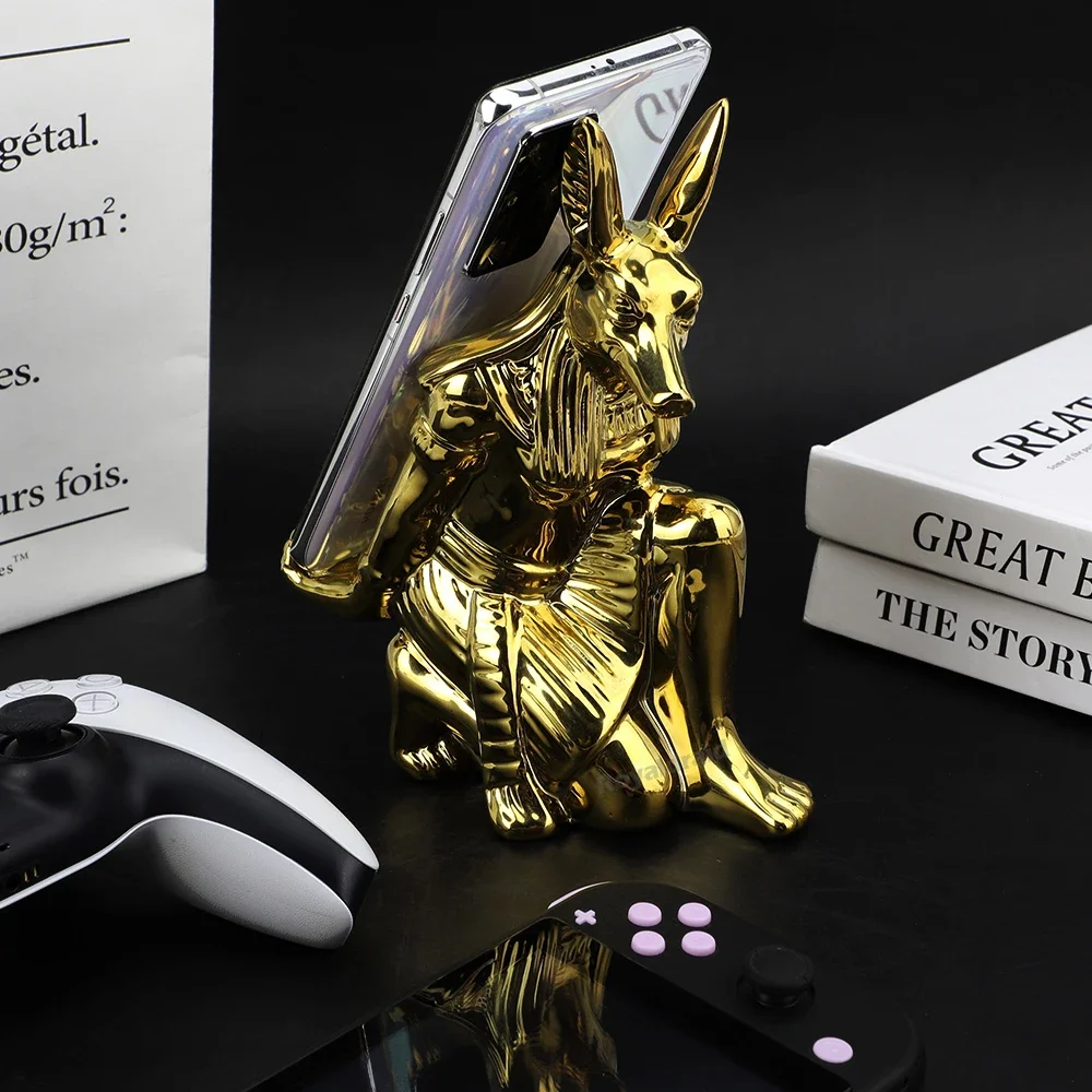 Ceramic Anubis God Controller Holder For PS4/PS5/XBOX/Switch Gamepad Mobile Phone Holder Desktop Display Stand Christmas Gif