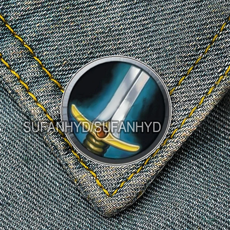 Stainless Steel New Fashion Wow Brooch World of Warcraft Badge Glass Dome Warcraft Pins Gifts for Friend Game Player