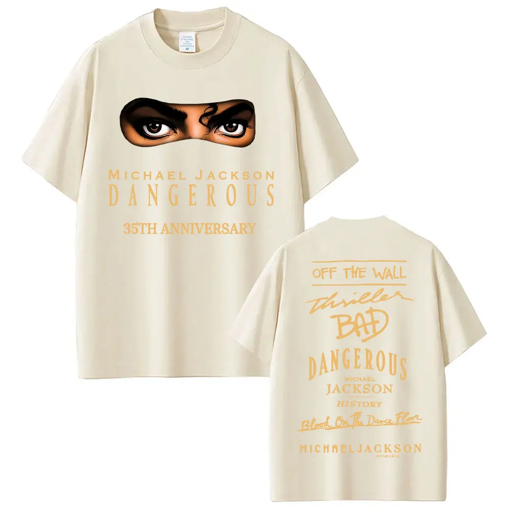 King of Pop Michael Jackson Bad Era Dangerous T-Shirt Herrenbekleidung Harajuku Gothic T-Shirt Lässiges Lockeres O-Neck T-Shirt Streetwear – Detail 7