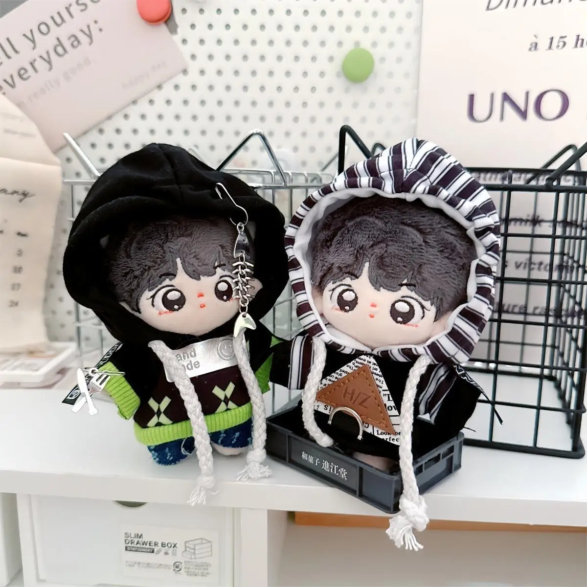 Cartoon Idol Vestiti per bambole Cute Zebra Felpe con cappuccio Pantaloni Cool Boy Set 10-17 cm Kawaii Labubu Vestiti per bambole Accessori Giocattoli