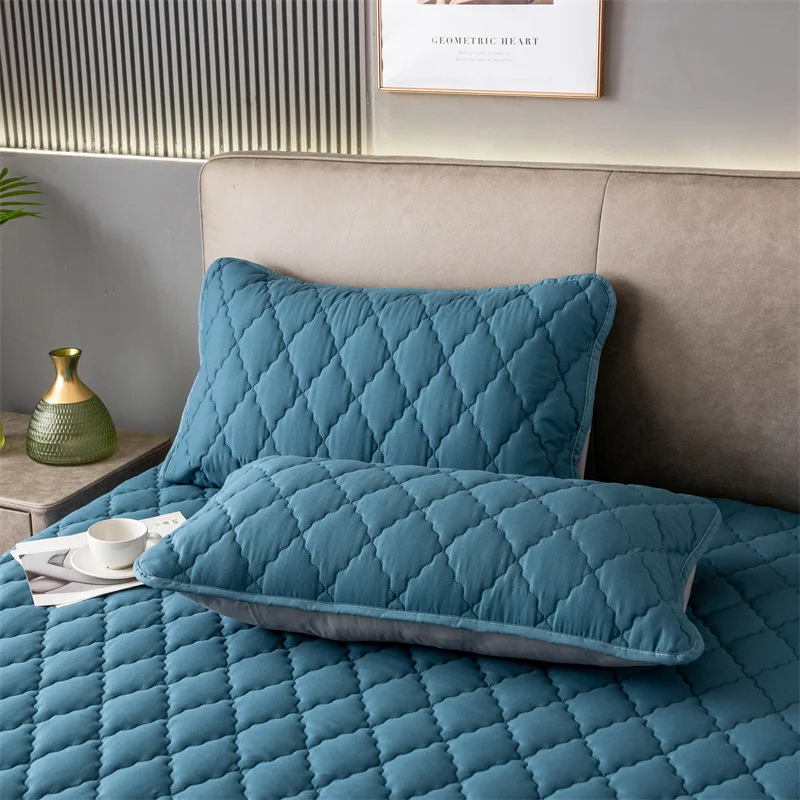 Brushed Cotton Padded Waterproof Pillowcase - Single Piece / 2-Piece Set  Soft Breathable Pillow Cover for Bedroom Bed