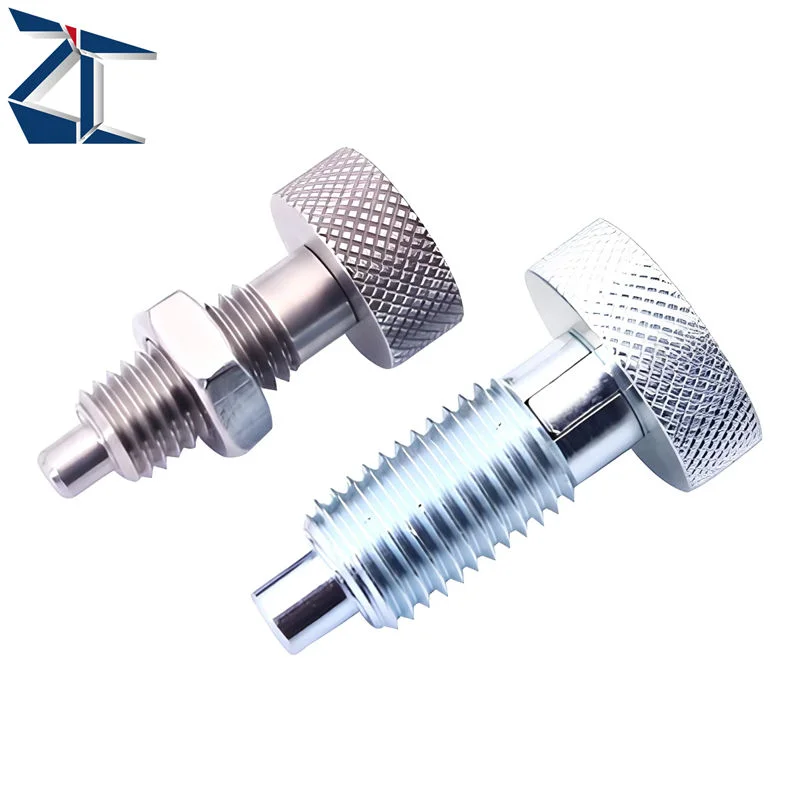 ZSLFM In-Stock Stainless Steel Knurled Knob Plungers Spring Plunger Self-locking Screw Bolts With Nuts
