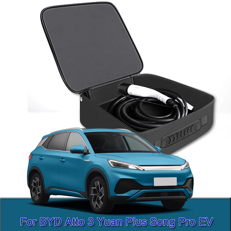 

Автомобильный зарядный кабель для электромобиля, сумка для хранения, вилки для зарядного устройства, розетки, водонепроницаемые, огнестойкие для BYD Atto 3 юаня Plus Song Pro EV