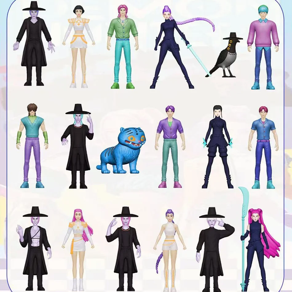 Nouveau 5 pièces/ensemble Anime Kpop chasseurs de démons Figure k-pop chasseurs de démons Rumi Mira Zoey tigre Figurine jouet bureau décor Statues ornement