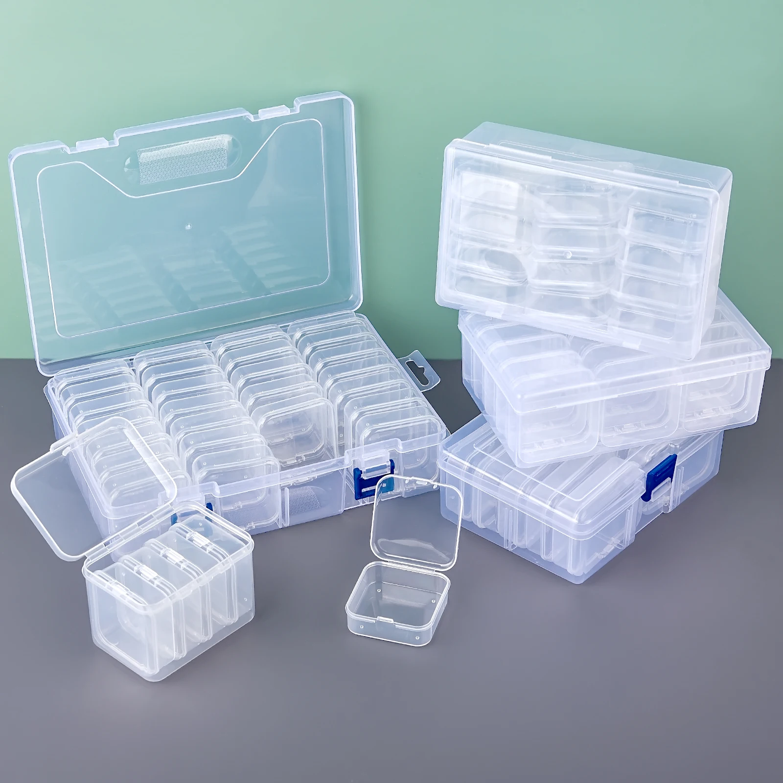 4/10/12/15/28Grids Plastic Box Transparent Storage Container Case Portable Packaging Display Box Packaging For Jewelry Beads