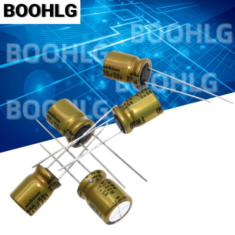 5PCS original 220UF 50V fever audio capacitor 50V 220UF 10X12.5 FW gold shell