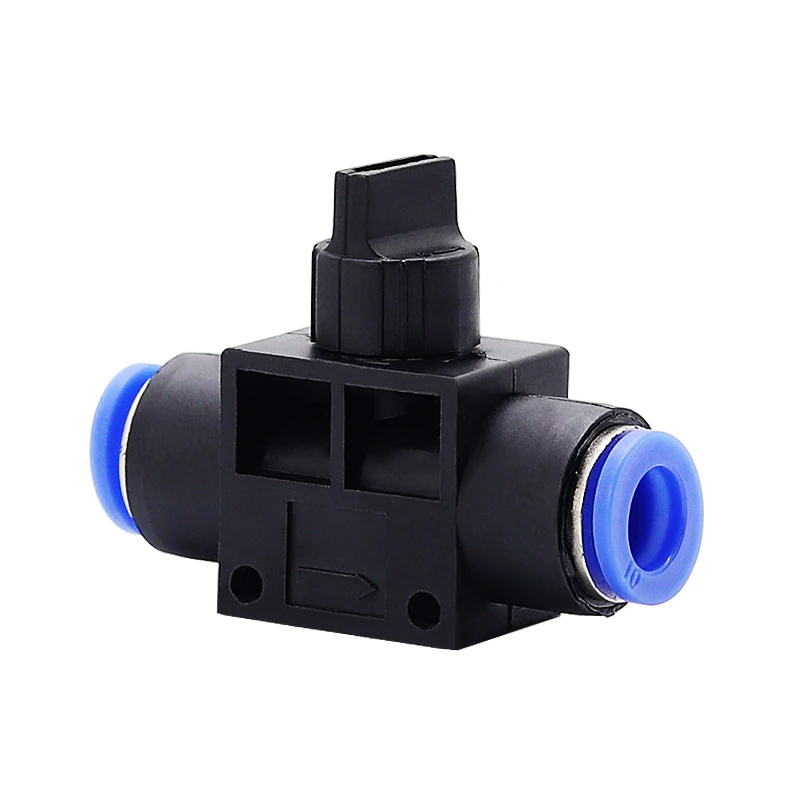 HVFF Air Pneumatic Hand Valve 2 Way Quick Fittings Push Connector Tube Hose Plastic 4/6/8/10/12mm Flow Limiting Speed Control