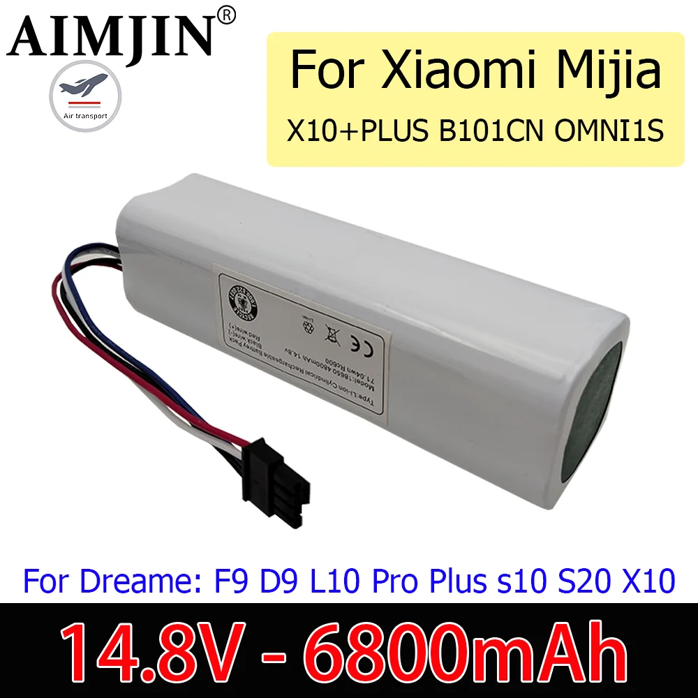 

14.8V 6800mAh for Xiaomi Mijia X10+PLUS B101CN OMNI 1S and Dreame F9 D9 L10 Pro Plus S10 S20 X10 Sweeping Mopping Robot Battery