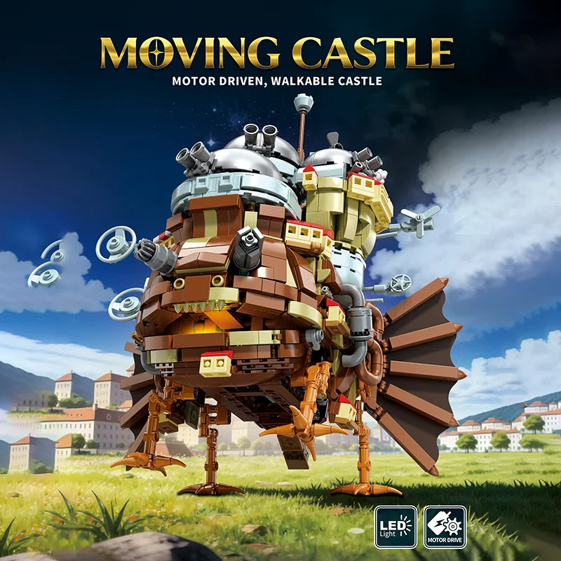 1513PCS Creative Moving Castle Model Building Blocks Motor Driven Walkable Castle Construction Bricks Toy Gift