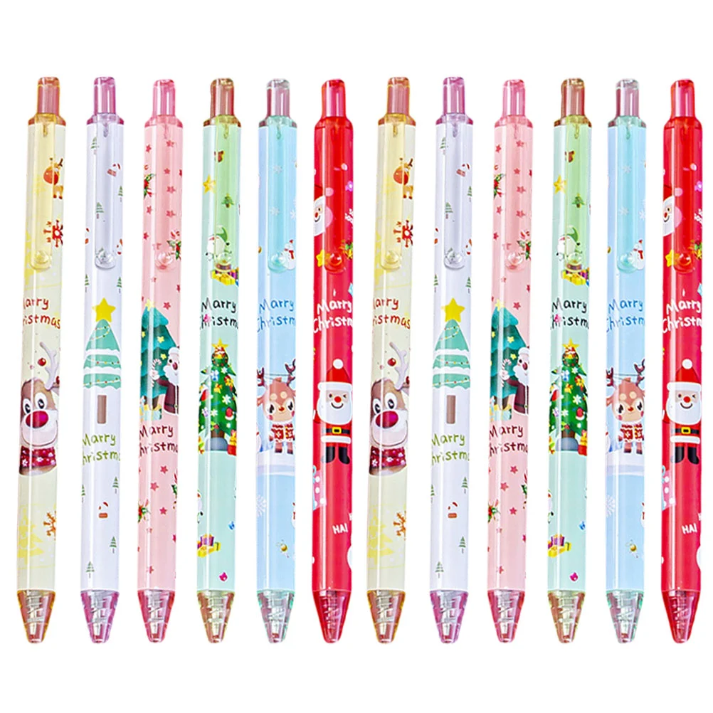 24 Pcs Christmas Gel Pen Writing Lovely Shaped Gifts Prize Student Signature Pens Students Supplies for Universal