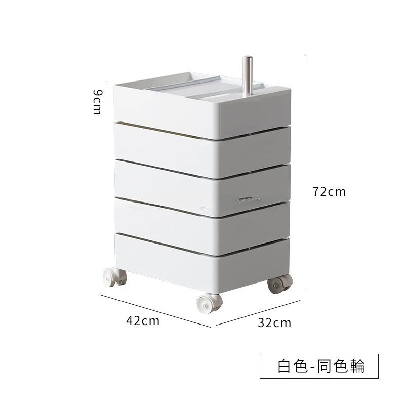 360 Rotating Cabinet Movable Bedside Table Sofa Side Cabinet Locker Drawer Cosmetics Storage Cabinet Nail Shop Trolley Cart