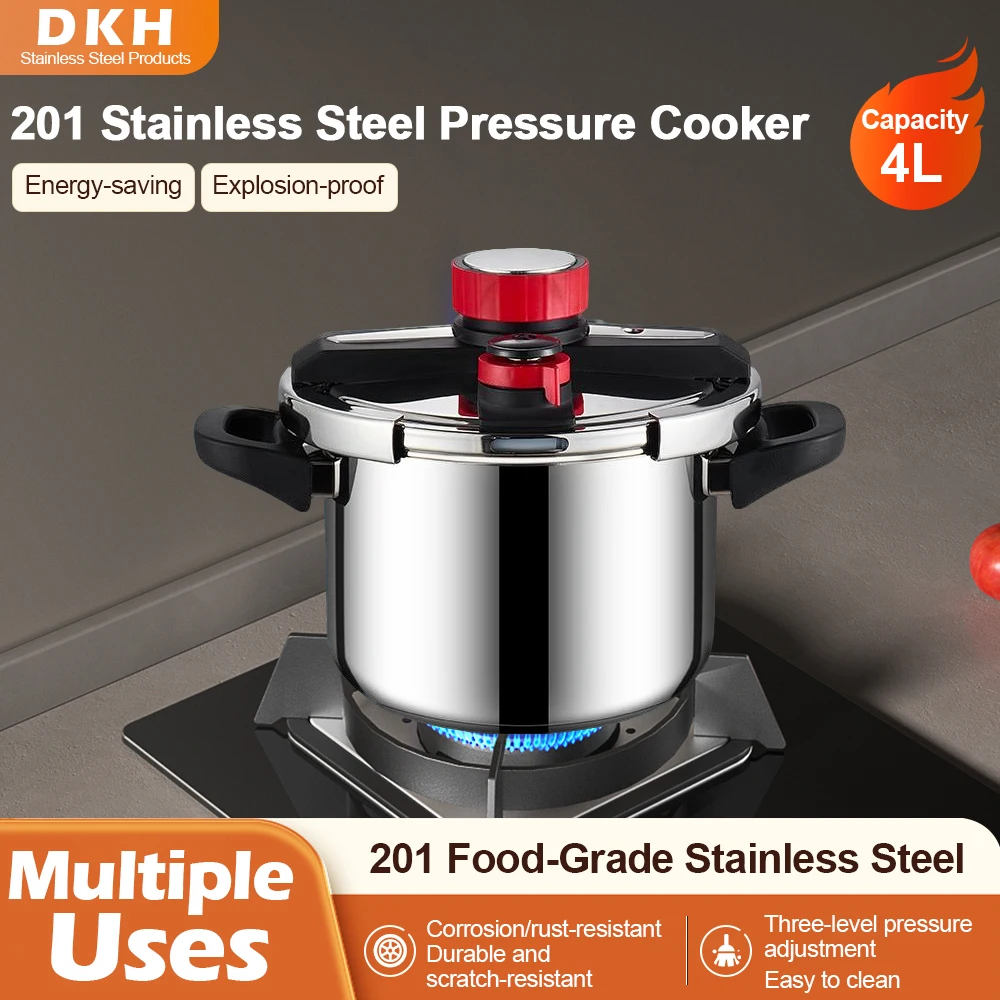 

Fenghui 4L Stainless Steel Pressure Cooker CE Certified Explosion-Proof Energy-Saving 3 Pressure Levels Adjustable Fast Cooking
