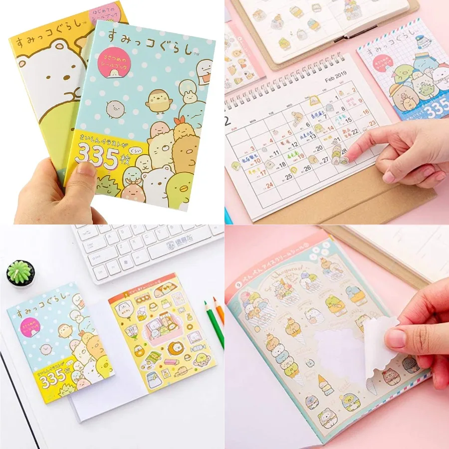 

2 Pack 670 Pieces Cute Cartoon Animals Washi Stickers for Album Decoration Diary and Calendar Design Scrapbook Planning Journal