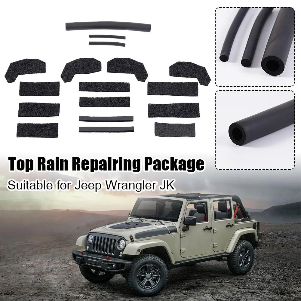 For Jeep Wrangler JK JKU 2007-2018 2/4-Doors Hard Top Blocker Seal Kit Roof Leak Repair Tool Suits Car Interior Mouldings Black