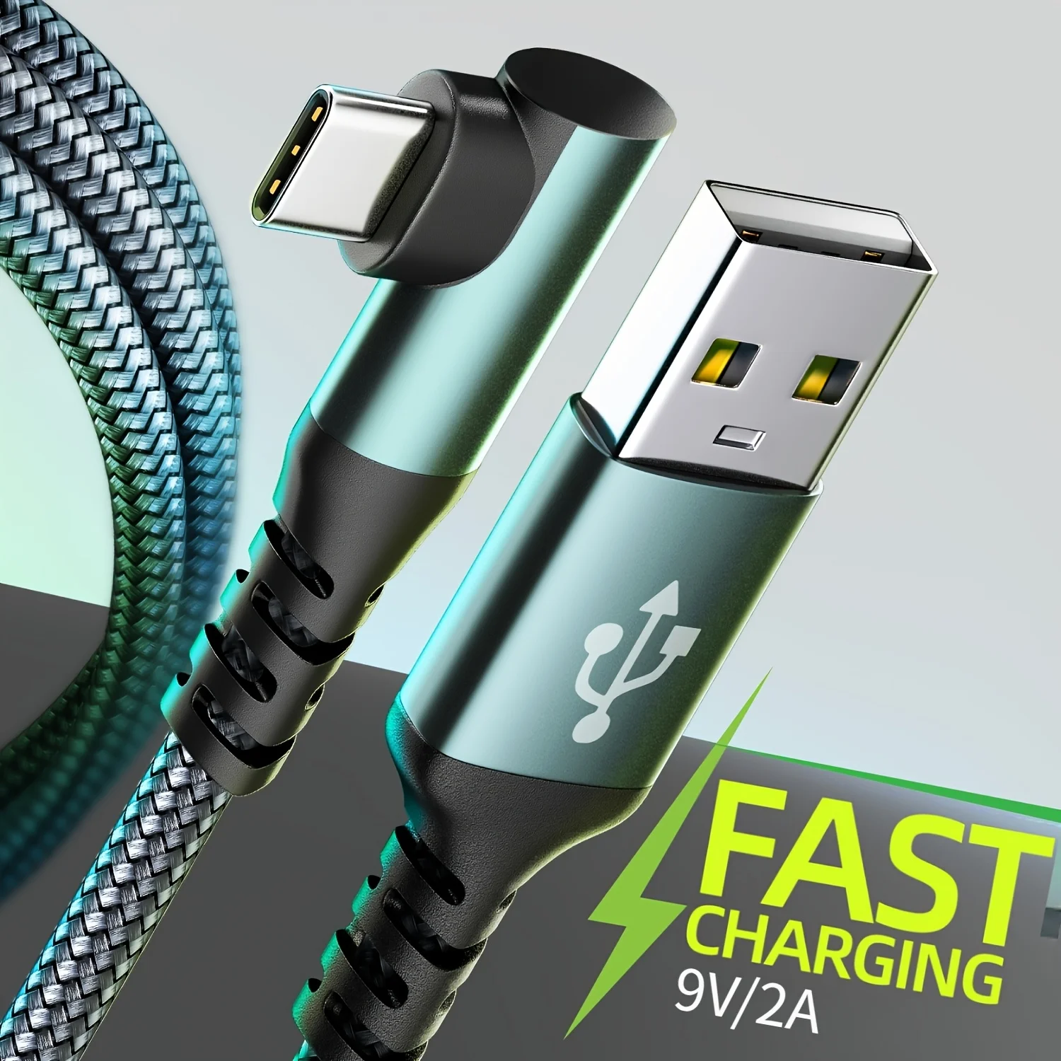USB Type C Charger Cable Right Angle for  iPhone 16 Charger Nylon Braided Cord for iPhone 15 16 Pro Max Samsung Galaxy