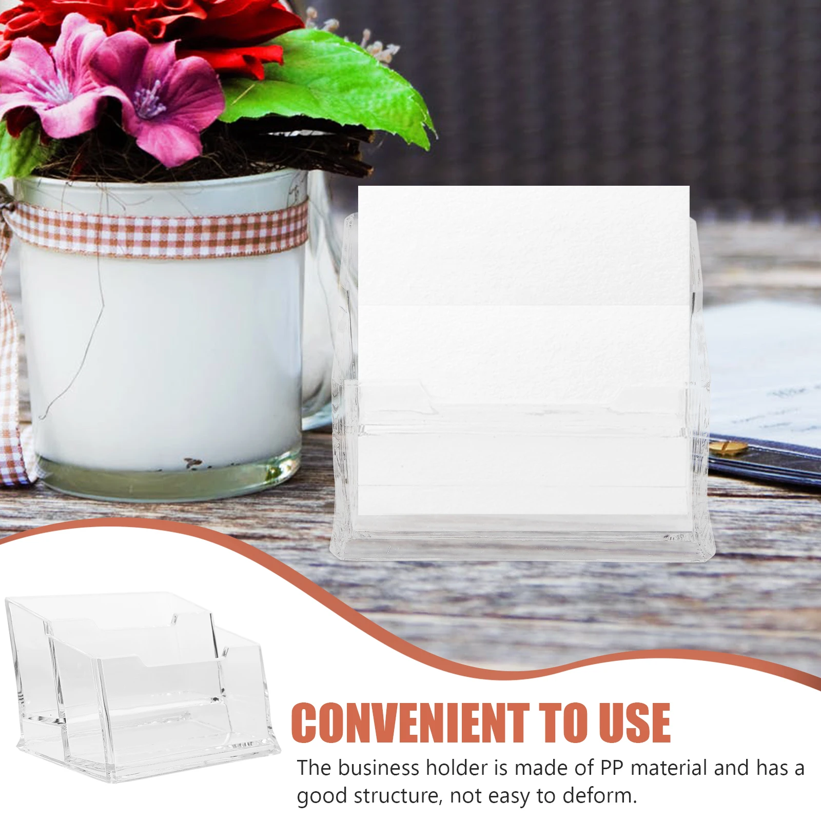 

Transparent 2 Business Card For Display Card Holder Desk ganizer Display St for Photo Cards PP Material Long Life