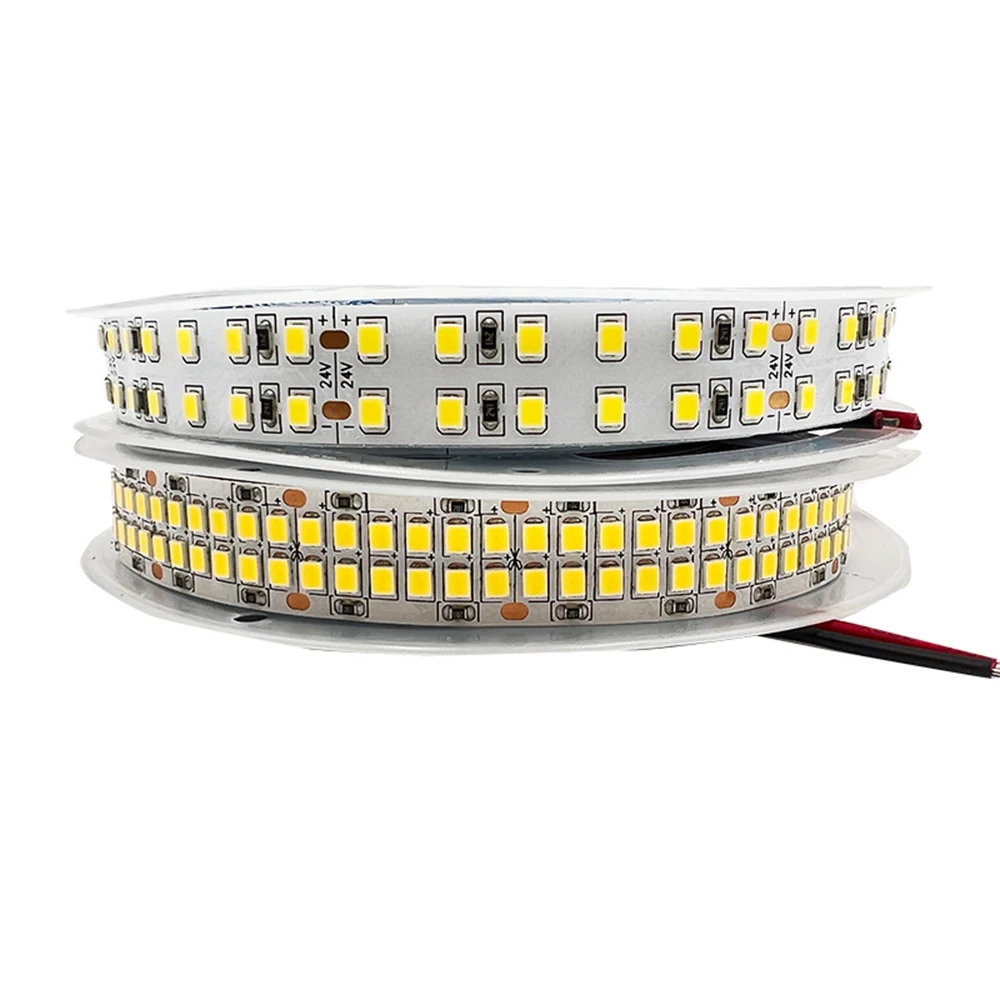 

High Bright 12V 24V DC 5m 2835 LED Strip Tape Light Double Row IP20 Non-Waterproof 240leds/m 480leds/m LED Strip Cool Warm White