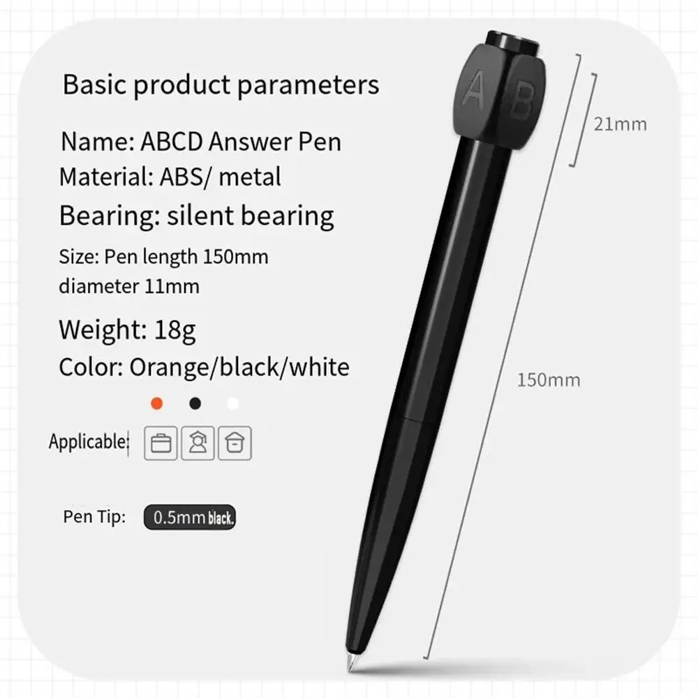 Creative ABCD Select Answer Pen Personality Writing Rotatable Gel Pen 0.5mm Kill Time Toys Rotary Neutral Pen Student Use