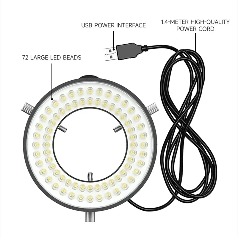 Luowei  LW-LS03 Microscope LED Light Source 72 LED Anti Glare NO Reflections Ultra Bright for Most Microscope LED Lamp