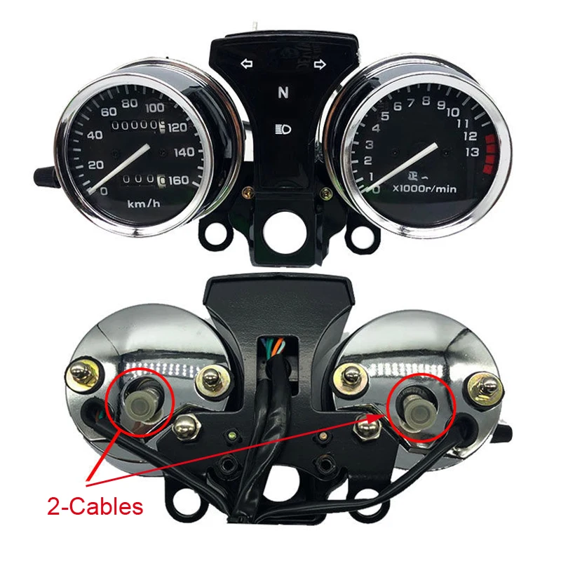 Motorcycle Instruent Tachometer Speedometer for Honda JIALING CM125 V-MEN SDH125 125cc 1/2 Cables Tacho Speed Meter Clock Assy