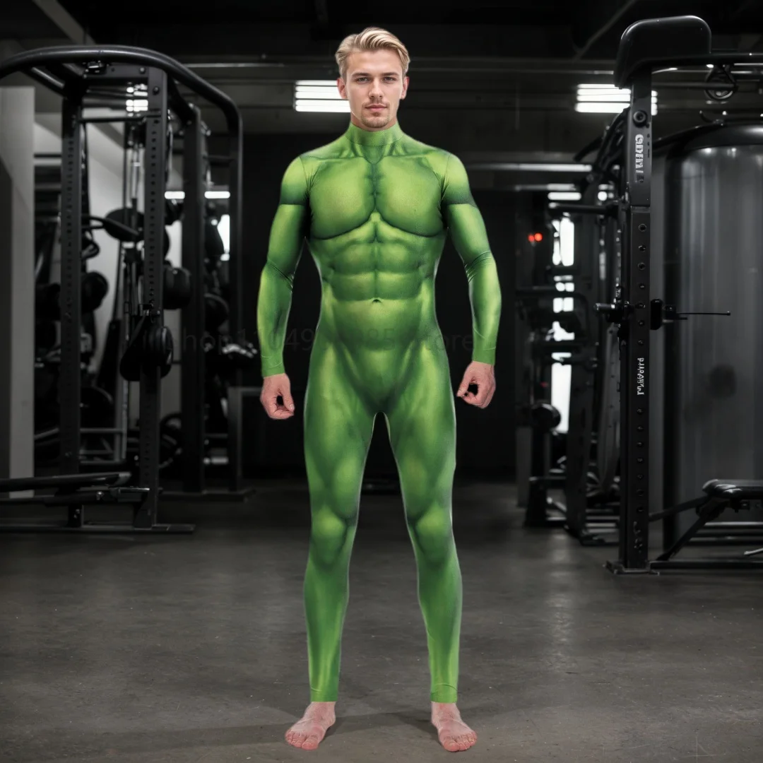 

Superhero Muscle Tights Jumpsuits Cosplay Costume Men Halloween Party Performance Zentai Bodysuit 2025