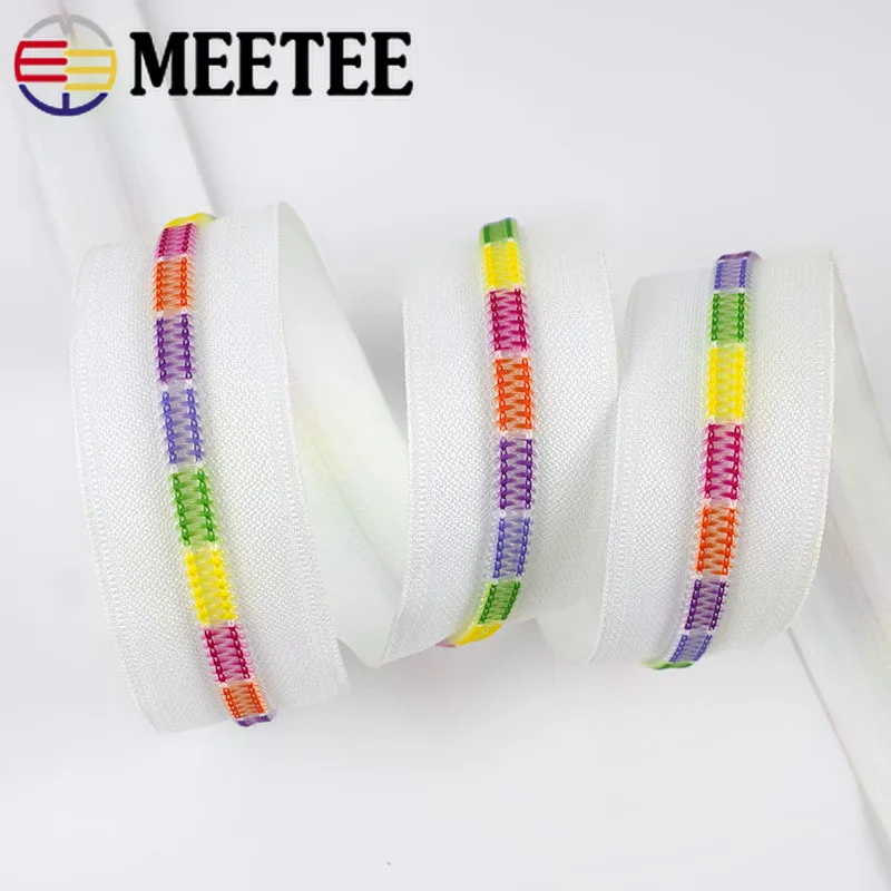 Meetee 2/5/10 metri 5 # cerniere in Nylon per cucire cerniere a spirale colorate bianche borse abbigliamento Decor cerniera riparazione accessori