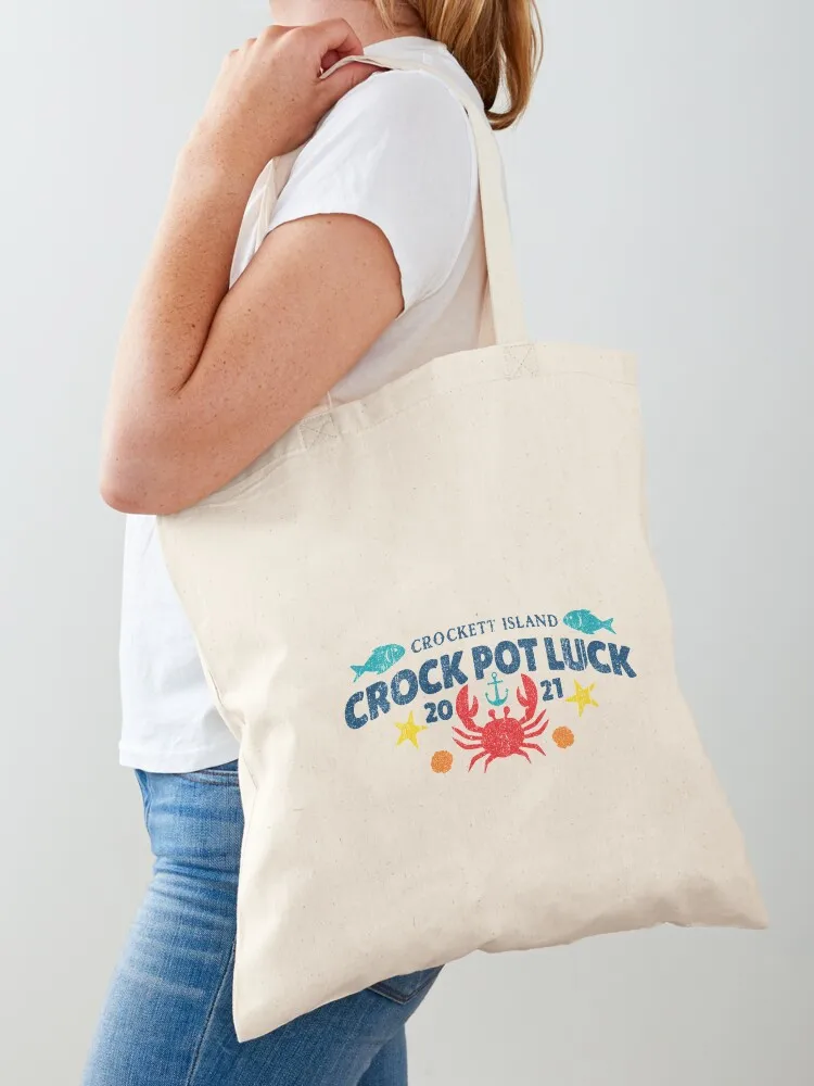 Crockett Island Crock Pot Luck (Variant) Tote Bag free delivery bags Handbags Women's tote bag Canvas Tote Bag