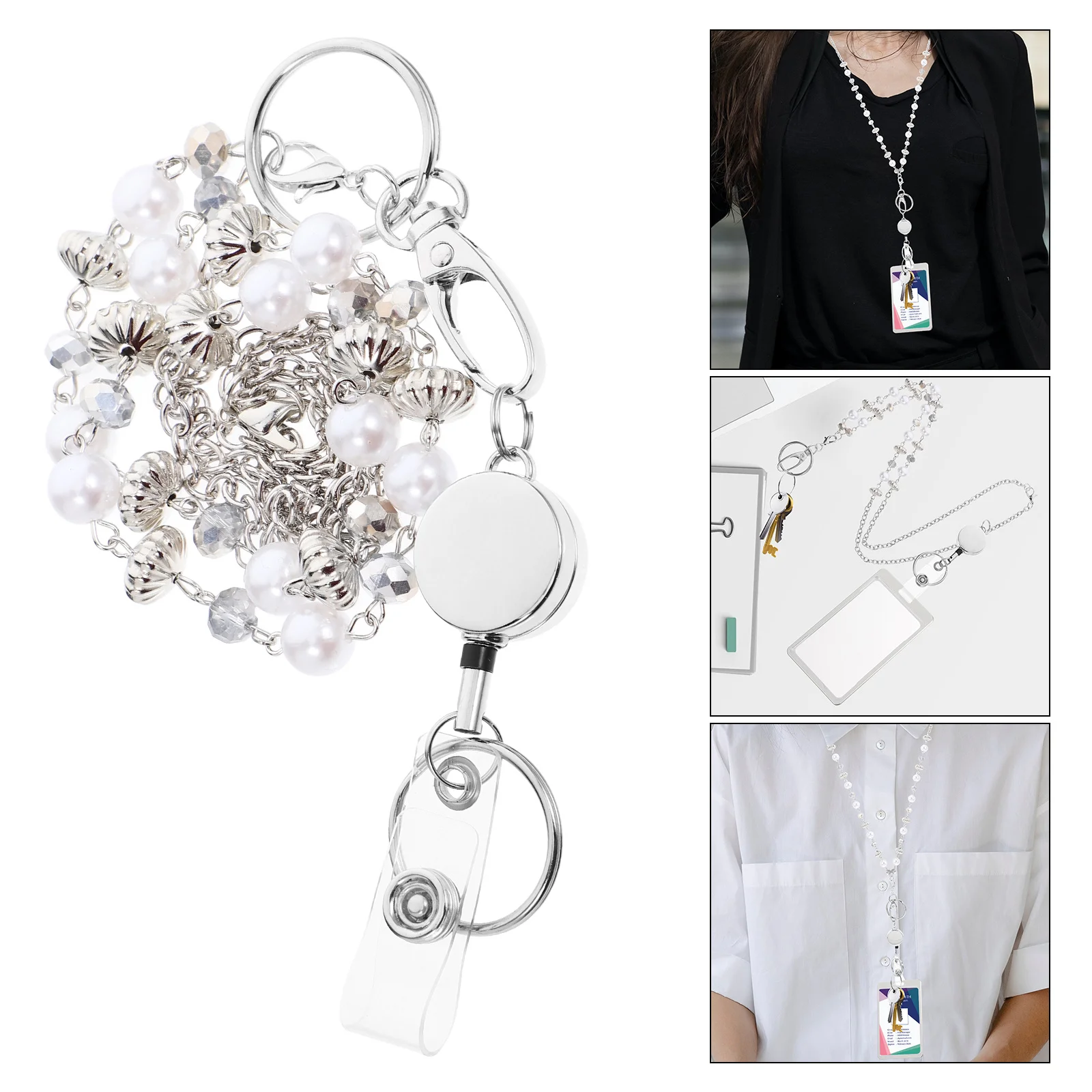 

Beaded Lanyard For Id Card Key Lightweight Cute Teacher Badge Strap Breakaway Phone Holder Fashion Accessory