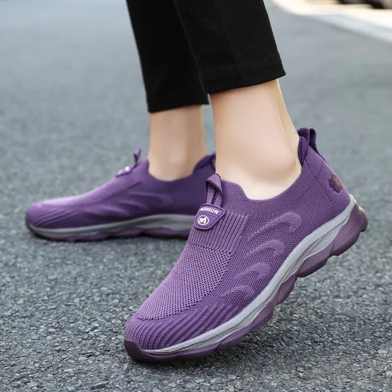 

Spring Women's Casual Shoes Slip-on Mother Female Sneaker Elderly Lightweight Walking Shoes Breathable Tenis