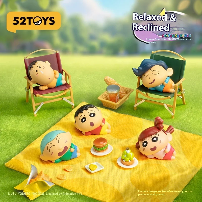 

52TOYS Crayon Shin chan MiniMe Free Lying Flat Blind Box Cute Nut Nose Gage Blind Bag Trendy Play Ornament Подарок милый